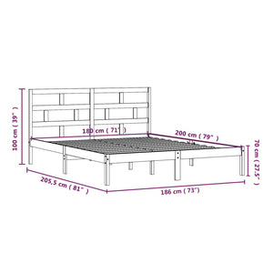 vidaXL Lit en bois massif 180 x 200 cm