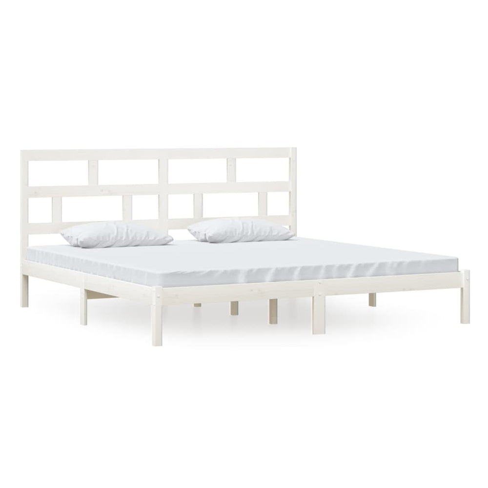 vidaXL Lit en bois massif blanc pin 200x200 cm
