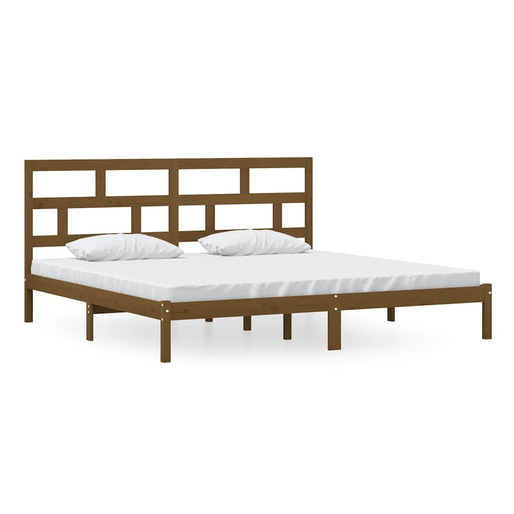 vidaXL Lit en bois massif marron miel pin 200x200 cm