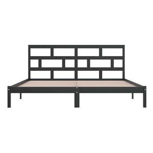 Massivholzbett Schwarz Kiefer 200x200 cm