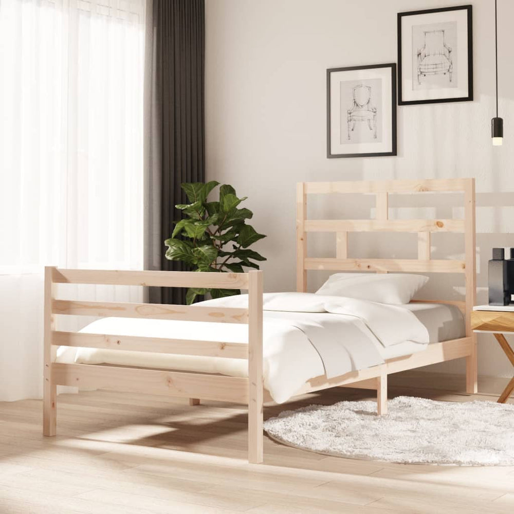 vidaXL Lit en bois massif pin 100x200 cm