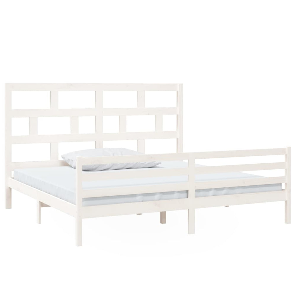 vidaXL Lit en bois massif blanc pin 200x200 cm