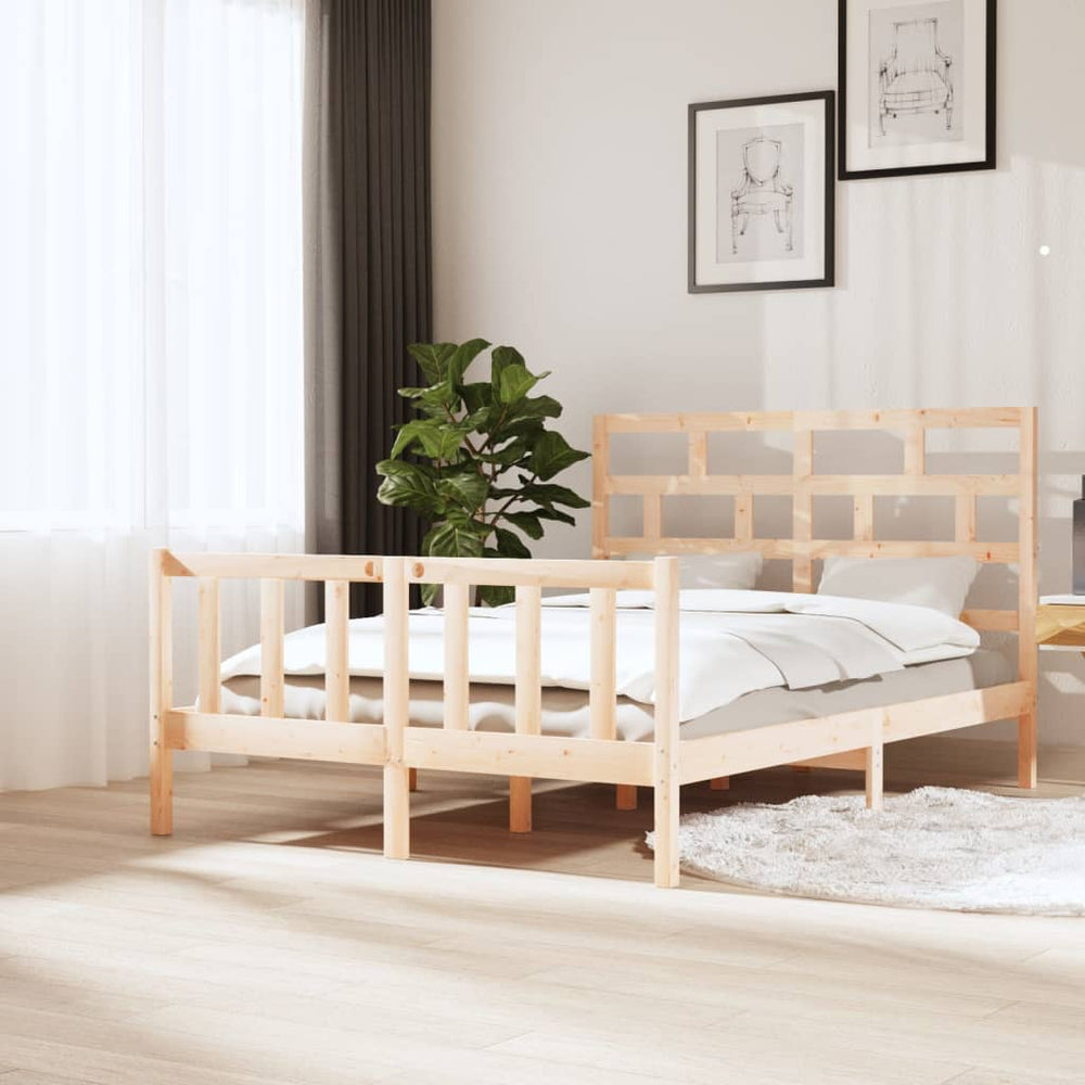 vidaXL Lit en pin massif 140x200 cm
