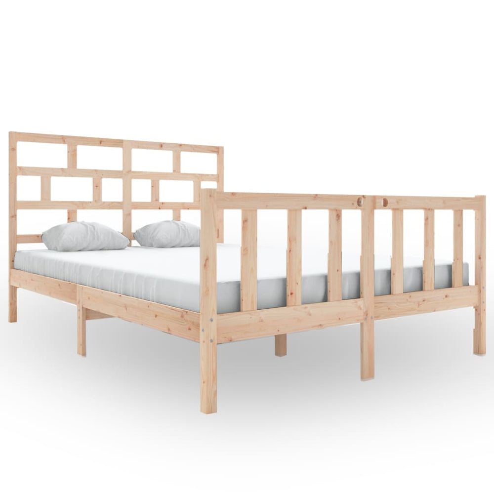 vidaXL Lit en bois massif pin 160x200 cm