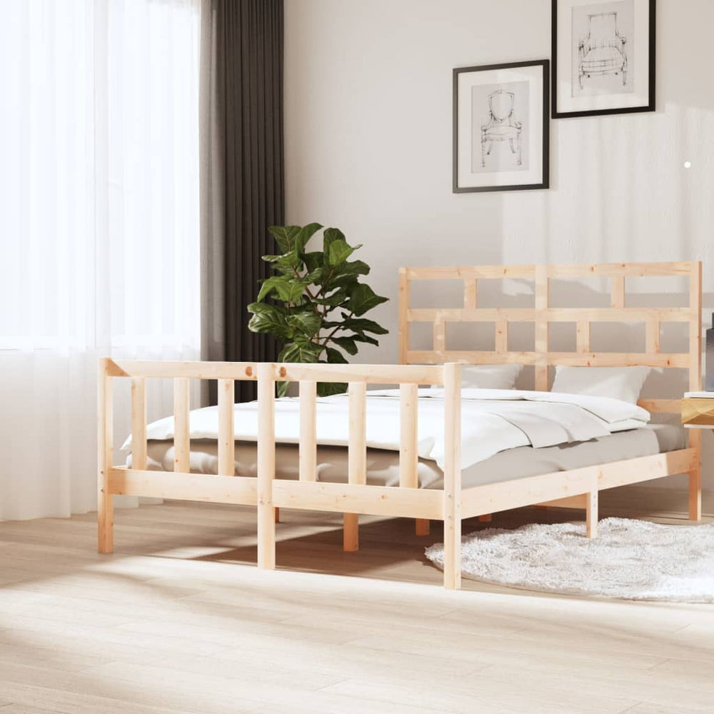 vidaXL Lit en bois massif pin 160x200 cm