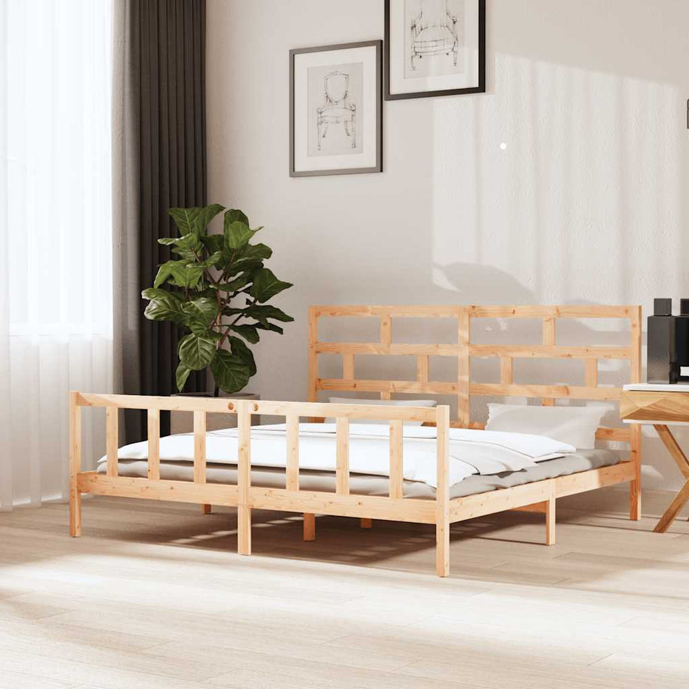 vidaXL Lit en bois massif pin 180x200 cm