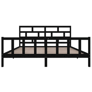 Massivholzbett Schwarz Kiefer 180x200 cm