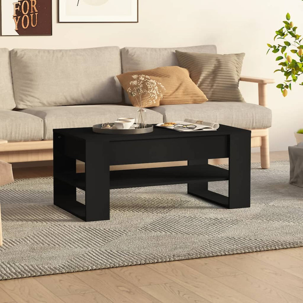 vidaXL Table basse Noir 102x55x45 cm Bois d'ingénierie