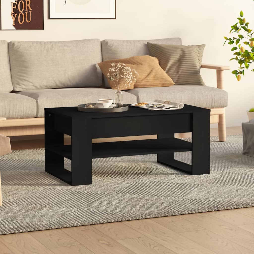 Schwarzer Couchtisch 102x55 cm