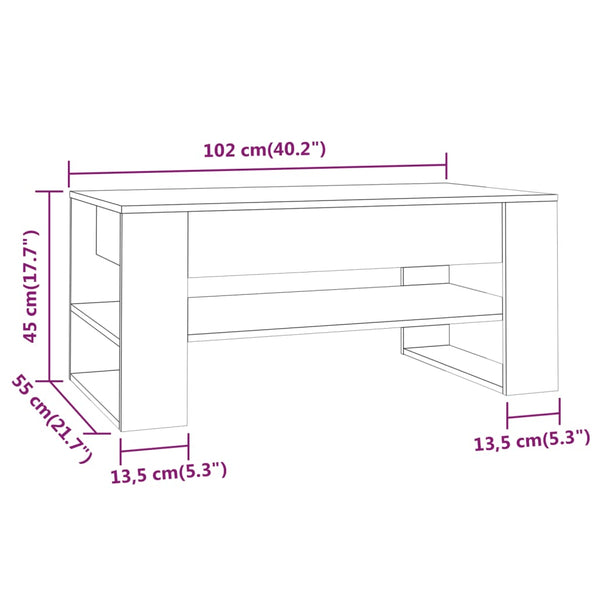 Sonoma Eiche Couchtisch, 102 cm