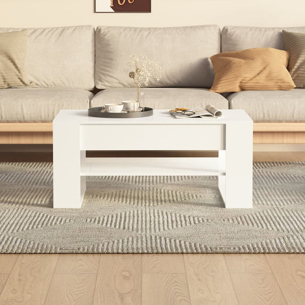 Couchtisch Hochglanz Weiß 102x55 cm
