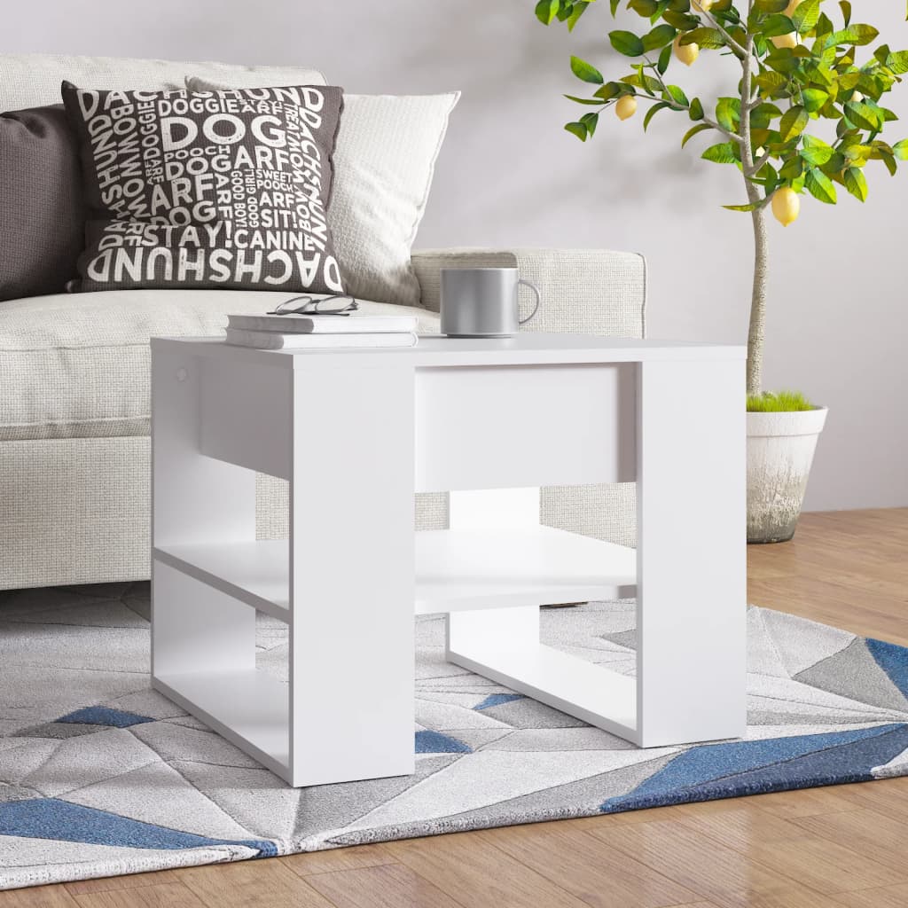 Weißer Couchtisch 55,5x55x45 cm