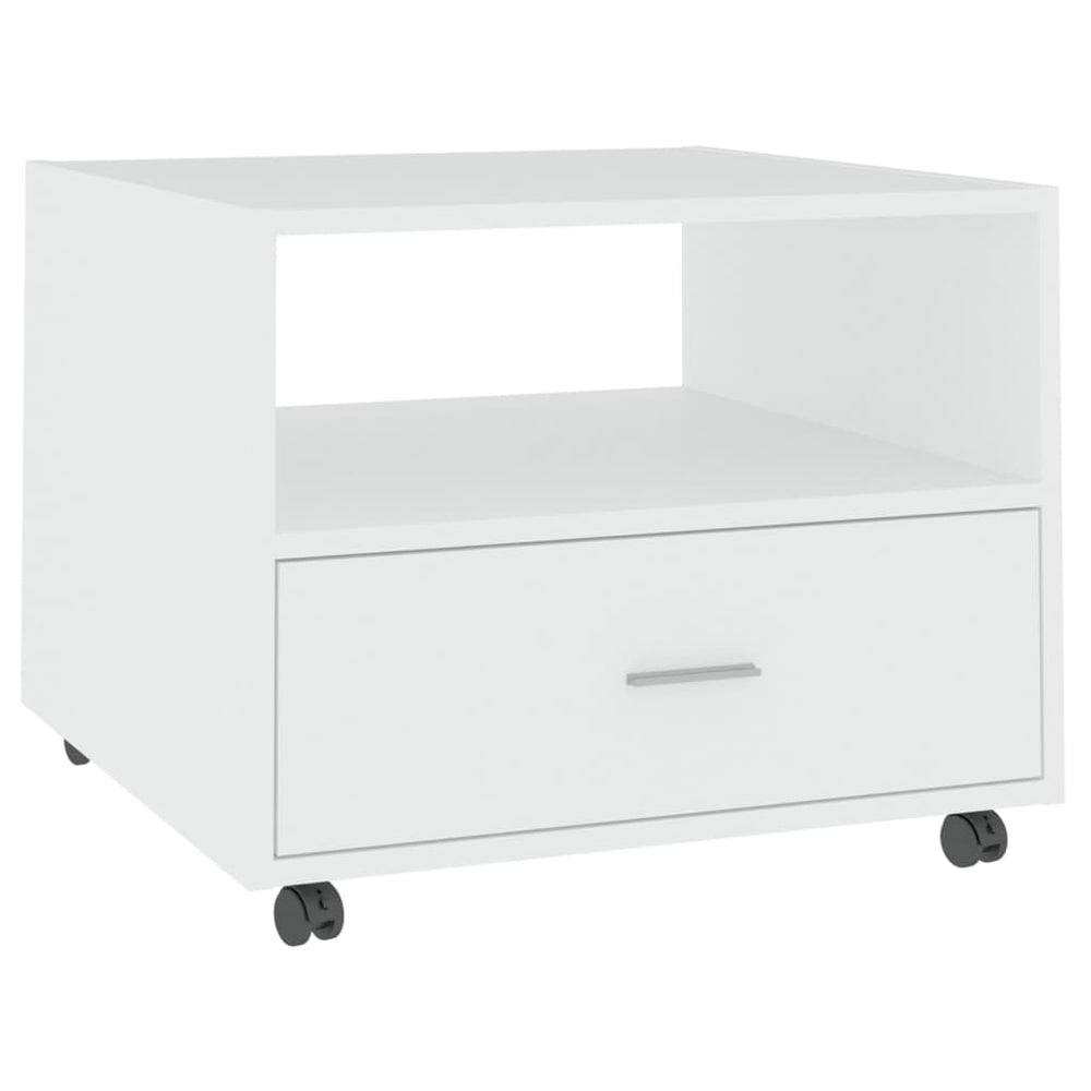 vidaXL Table basse blanc 55x55x40 cm Bois d'ingénierie