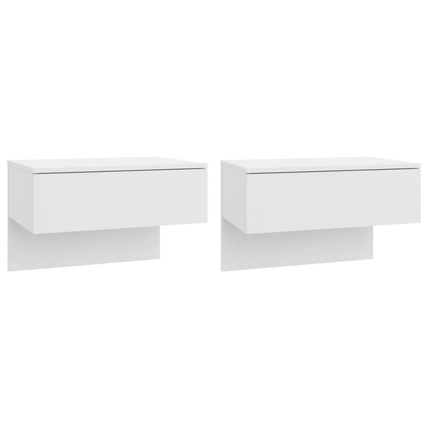 Wand-Nachttische, 2er Set, Weiß