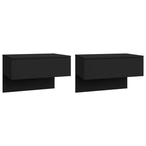 Wand-Nachttische 2er Set, Schwarz
