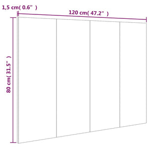 Schwarzes Kopfteil 120 cm aus Holzwerkstoff