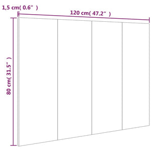 vidaXL Tête de lit Chêne Sonoma 120x1,5x80 cm Bois d'ingénierie