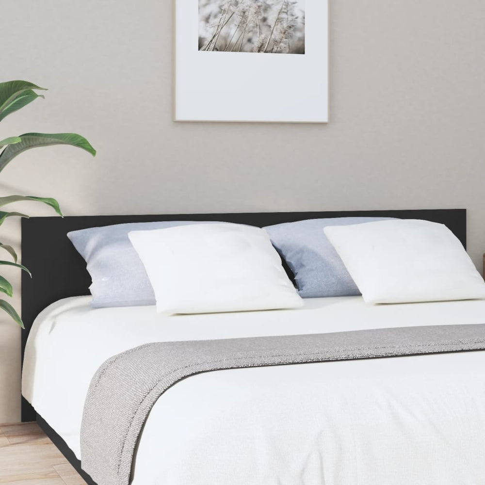 vidaXL Headboard Black 200x1.5x80 cm Engineered Wood