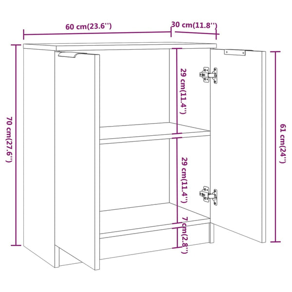 Schwarzes Sideboard 60x30x70 cm