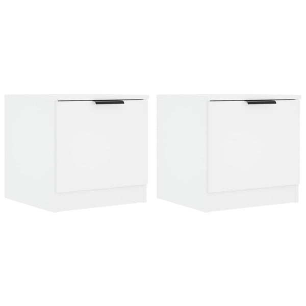 Nachttische 2er Set Weiß 40x40 cm