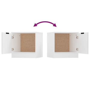Nachttische 2er Set Weiß 40x40 cm