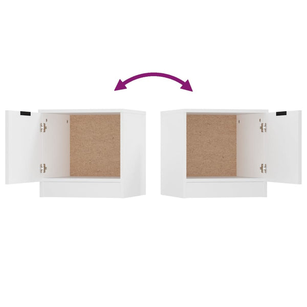 Nachttische 2er Set Weiß 40x40 cm