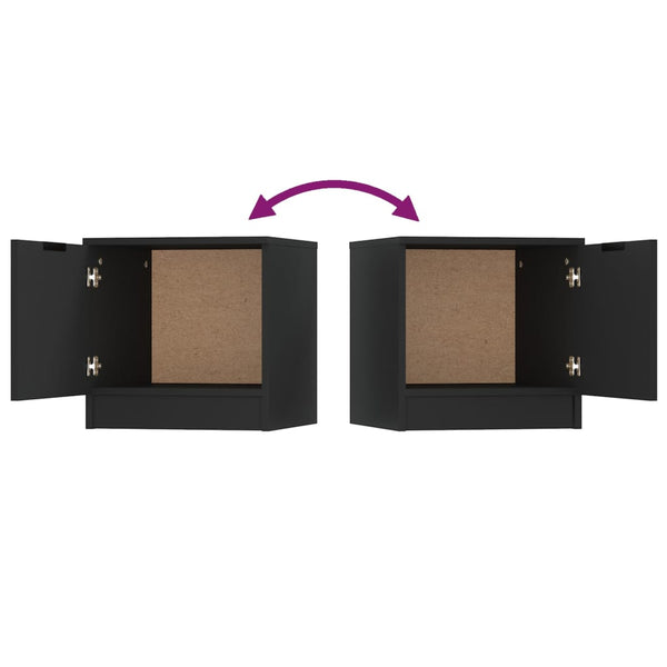 Nachttische Schwarz 40x39x40 cm, 2er-Set