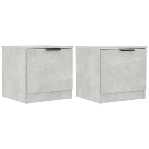 Nachttische 2er Set Betongrau 40x40 cm