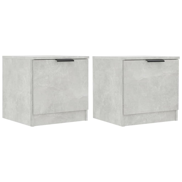 Nachttische 2er Set Betongrau 40x40 cm