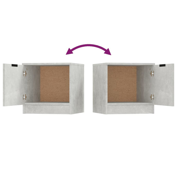 Nachttische 2er Set Betongrau 40x40 cm
