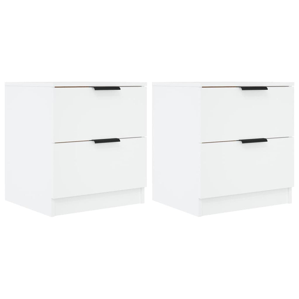vidaXL Nightstands 2 pcs. White Engineered Wood