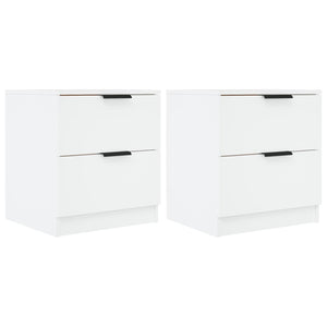 Nachttische 2er Set Weiß Holz