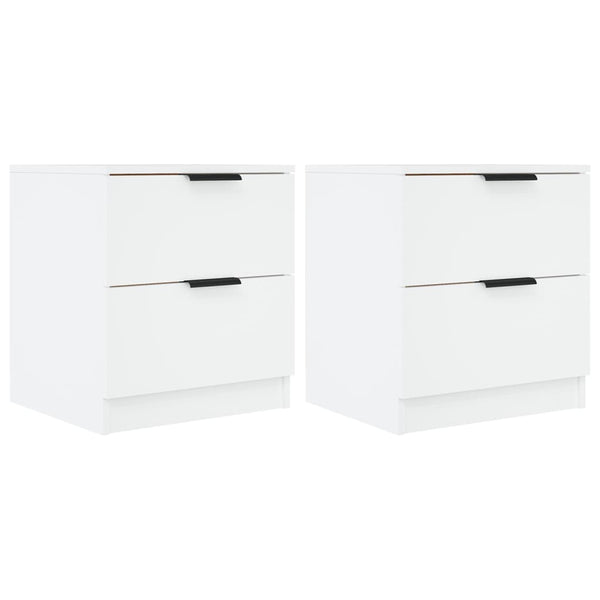Nachttische 2er Set Weiß Holz