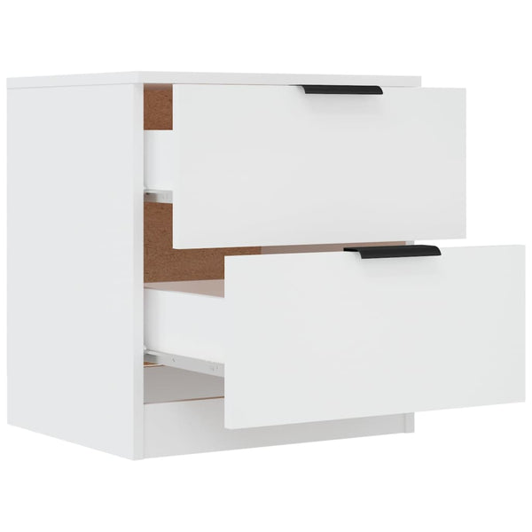 Nachttische 2er Set Weiß Holz