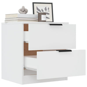 Nachttische 2er Set Weiß Holz