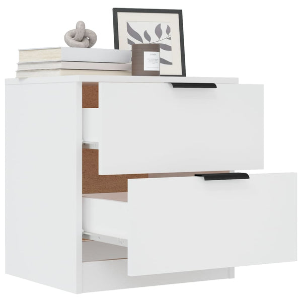Nachttische 2er Set Weiß Holz
