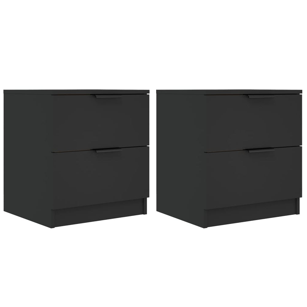 vidaXL Nightstands 2 pcs. Black Engineered Wood