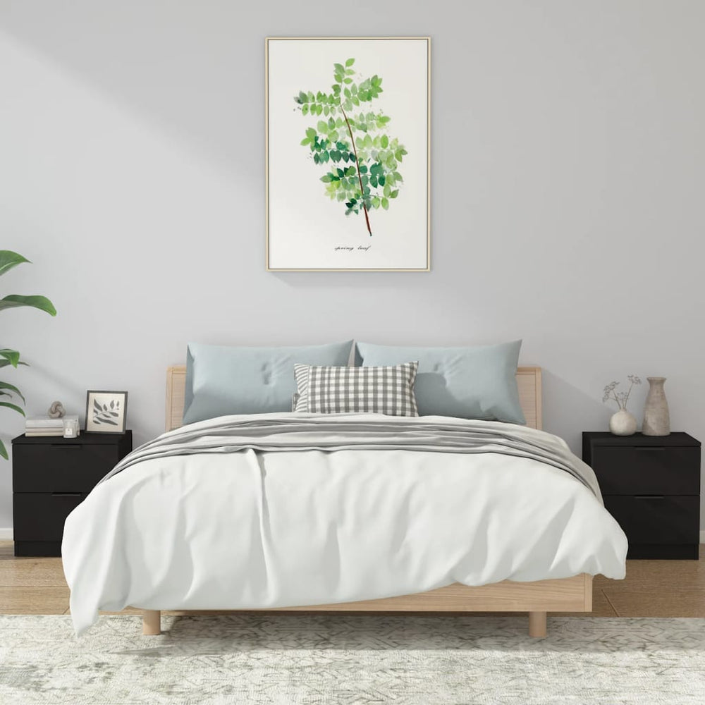 vidaXL Nightstands 2 pcs. Black Engineered Wood