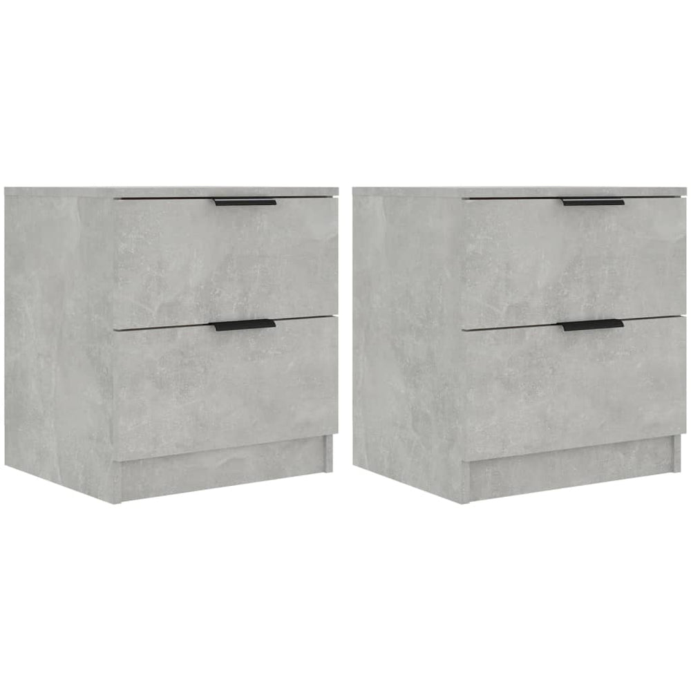 vidaXL Nightstands 2 pcs. Concrete Grey Engineered Wood