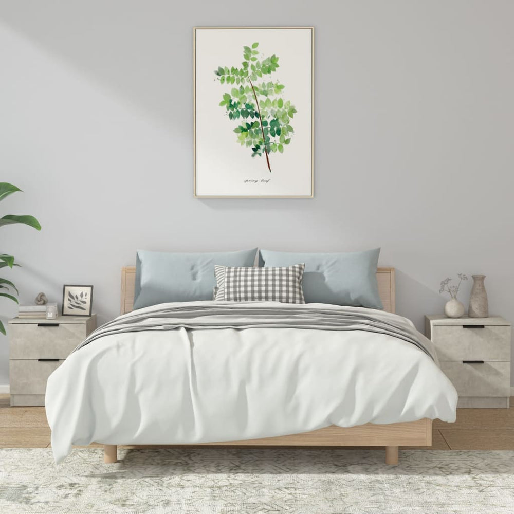 vidaXL Nightstands 2 pcs. Concrete Grey Engineered Wood