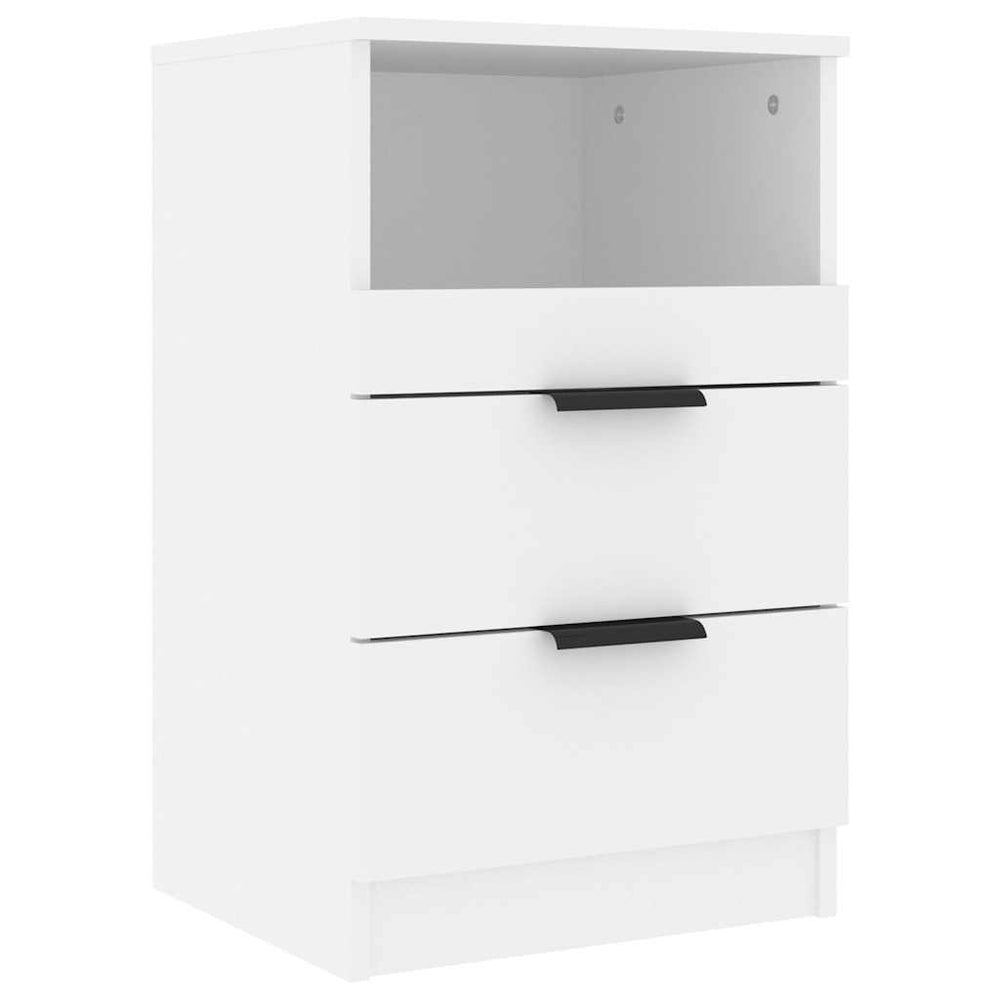 vidaXL Nightstand White Engineered Wood