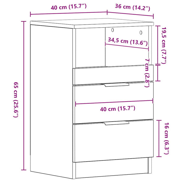 vidaXL Bedside Cabinet Sonoma Oak Engineered Wood