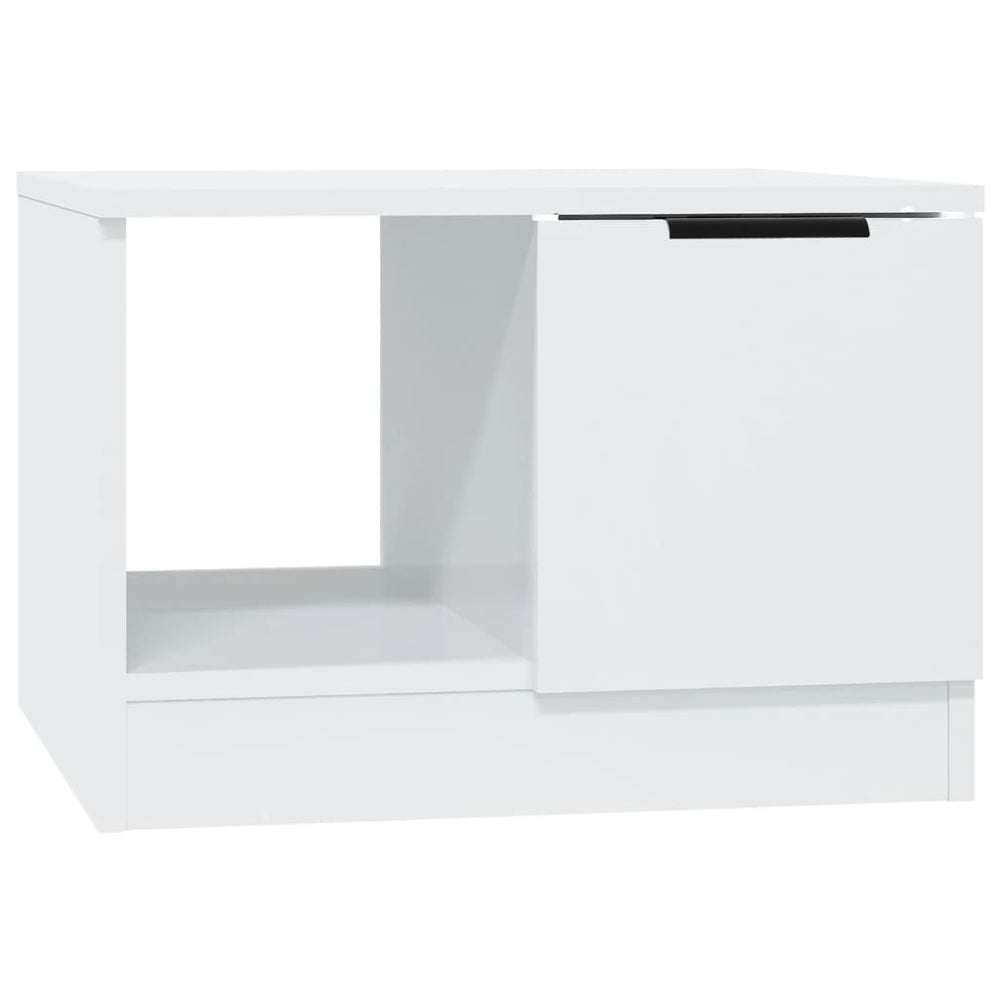 vidaXL Table basse blanc brillant 50x50x36 cm Aggloméré
