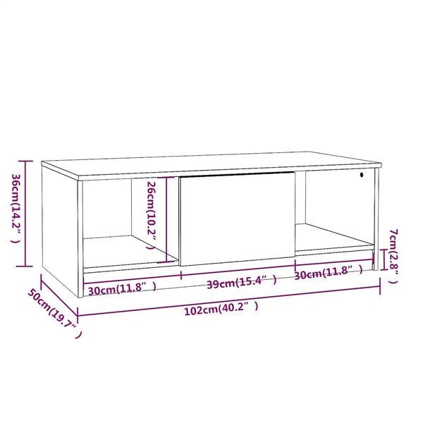 Sonoma Eiche Couchtisch, 102 cm