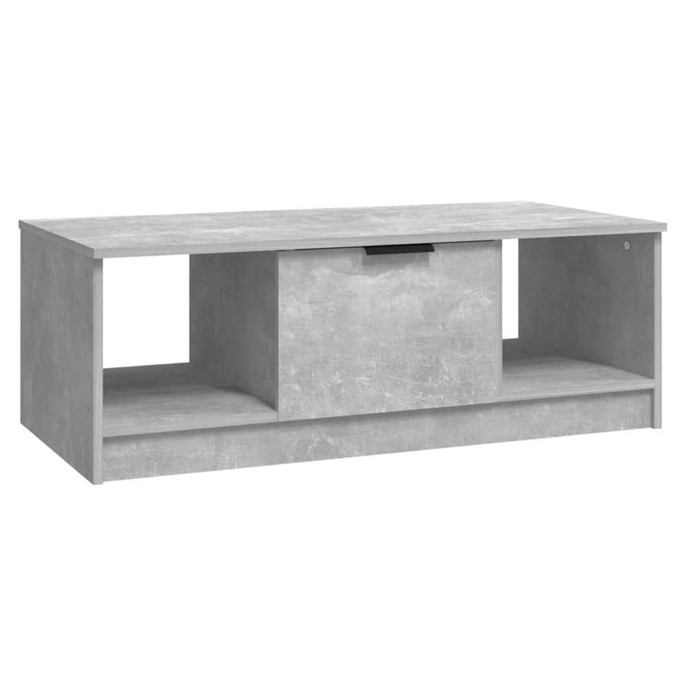 vidaXL Table basse gris béton 102x50x36 cm Aggloméré