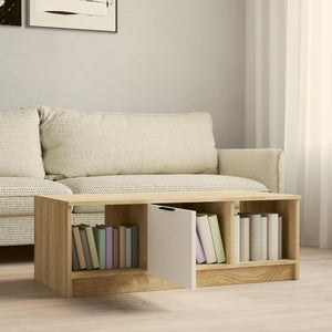Couchtisch Weiß Sonoma-Eiche 102x50 cm