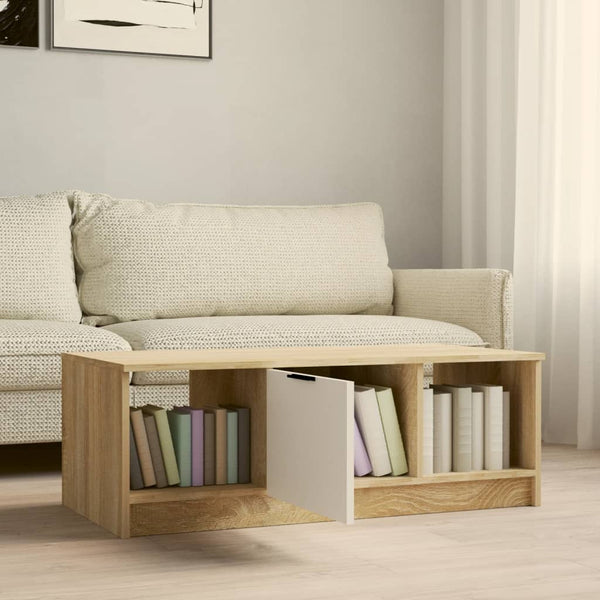 Couchtisch Weiß Sonoma-Eiche 102x50 cm