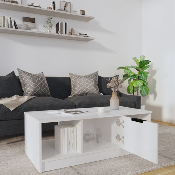Couchtisch Hochglanz Weiß 102x50 cm