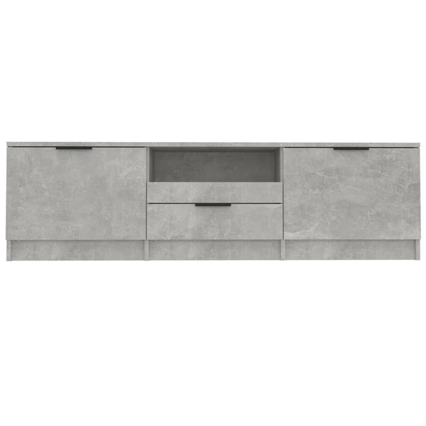 vidaXL Meuble TV gris béton 140x35x40 cm Bois d'ingénierie