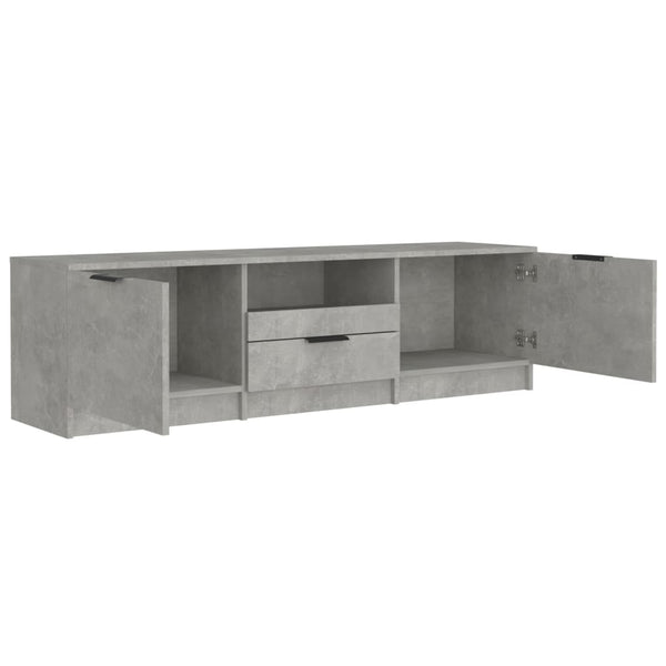 vidaXL Meuble TV gris béton 140x35x40 cm Bois d'ingénierie